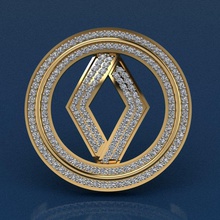 renault key-chain car french france pandant key chain keychain pendant clio fluence nokta model noktamodel 3d print 3dprint gold jewelery jewelry 3d print model - Mito3D