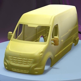 Renault usta panelvan 2010 yazdırılabilir araba vücut panel kamyonet yuva ölçülü Tamiya rc miniz kontrol 1 24 tarayıcı Ninco Kyosho scx eksenel oyunlar oyuncaklar oyun Aksesuarlar 3d print model - Mito3D