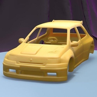 renault maxi clio imprimível carro corpo fenda escalextrico Tamiya rc miniz controle rastejante ninco Kyosho scx axial jogos brinquedos acessórios 3d print model - Mito3D