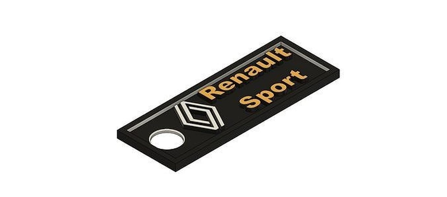 renault sport chiave titolare supporto chaves accessorio elegante moderno pulito moda notizia novo carro portachaves renaultsport 3d print model - Mito3D