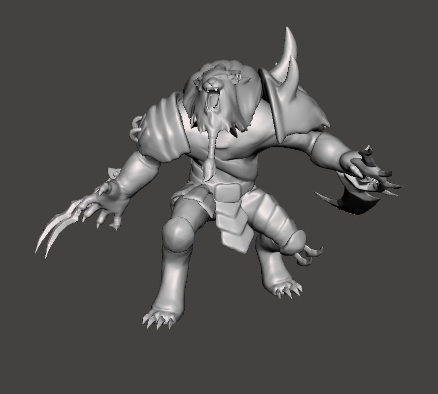 rengar 3d model yaratık pençeler lig of efsaneler vahşi yarık lol oyunlar oyuncaklar 3D print model - Mito3D