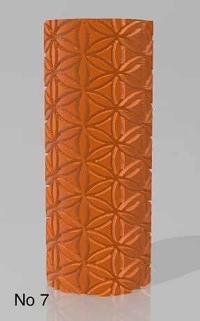 repating clay tile cookie polimer pattern roll patternroll stamp claystamp ceramic ceramictools tool ceramicart clayart art potter pottery cookiestamp sculptures 3D print model - Mito3D