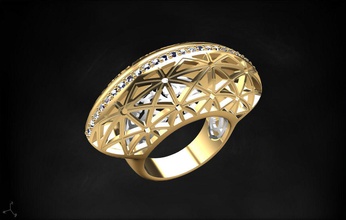 replica carrera anelli gioielli oro di lusso stampabile lucente 3d print model - Mito3D