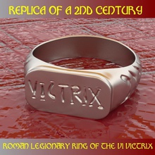 replik of vi victrix legion römisch offizier ring rom reich militaria armee signet schmuck ringe 3d print model - Mito3D