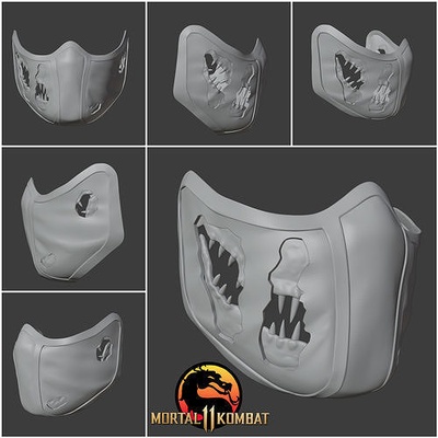 reptil máscara mortal kombat kombat cosplay armadura piel casco escorpión cero novato saibot moda 3d print model - Mito3D