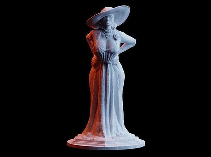 residente Vila alcina dimitrescu estátua 3d impressão 3dprinted imprimível risco biológico arte esculturas 3d print model - Mito3D
