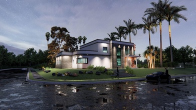 Residenziale Casa bunglow architettura edificio esterno storia rendering residenza casa residenziale all'aperto 3d print model - Mito3D