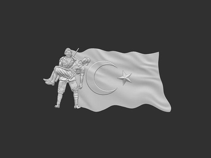 pettirosso monumento Turco tacchino soldato canakkale anzac mondo guerra 1 slt modello intaglio militare liberazione arte sculture 3d print model - Mito3D