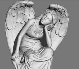dayanma zarafet oturma melek heykel 3d baskı zbrush blender dekorasyon duvar Yunanistan Rönesans mermer kanatlar yazıcılar Antik şekil vermek modelleme Sanat 3d print model - Mito3D
