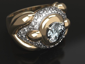 retro auto anillo la joyería bicolor de lujo solidez pesadez gracia unisex vintage sexualidad coche compromiso carat los anillos 3d print model - Mito3D