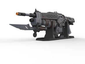 retro lanceiro engrenagens of guerra imprimível 3d modelo stl impressão marcus fênix cosplay jogos vídeo brinquedo arma fogo rifle faça passatempo 3d print model - Mito3D