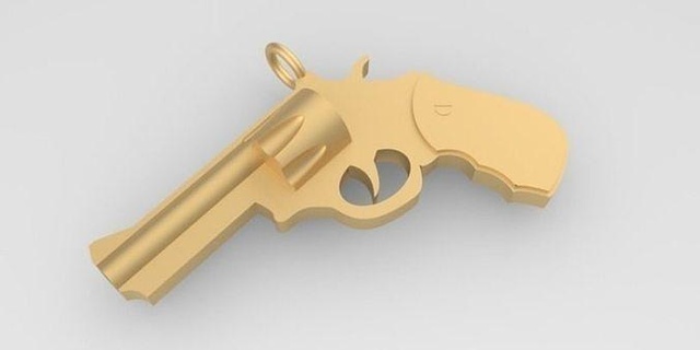 revolver pendente cal 38 speciale gioiello pistola arte militare pistole gioielleria gioielli pingente joia arma rinoceronte ciondoli 3d print model - Mito3D