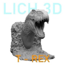 t rex head - stl trex dinosaur lizard reptile prehistoric jurassic fossil dino extinct paleontology raptor vrex v science biology 3d print model - Mito3D