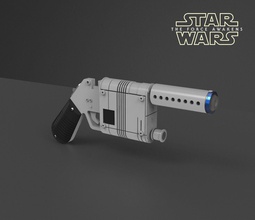 rey blaster - force awakens han solo last jedi rise skywalker star wars games toys 3d print model - Mito3D