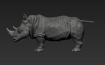 rhino rhinoceros printable print 3dprint 3dprintmodel model 3d animal jungle africa forest extinction extinct science biology 3d print model - Mito3D
