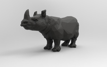 rhino 3d yazdırılabilir oyun-oyuncak gergedan aniimals oyuncak baskı oyunlar oyuncaklar oyunları 3d print model - Mito3D