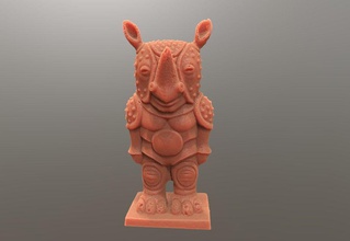 rhino chevalier de la sculpture art animal statue antique d'argent nature mode décor imprimable engagem l'éléphant le or hq sculptures 3d print model - Mito3D