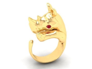 rinoceronte anel 446 joalheria moda acessórios ouro diamante homem homens mulher mulheres unissex Projeto feng shui Casamento argolas 3d print model - Mito3D