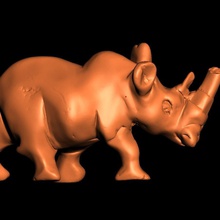 rinoceronte passeggio africa 3dprint arte scultura 3dscan animale trofeo fauna selvatica 3dfigurine big5 bigfive sculture 3d print model - Mito3D