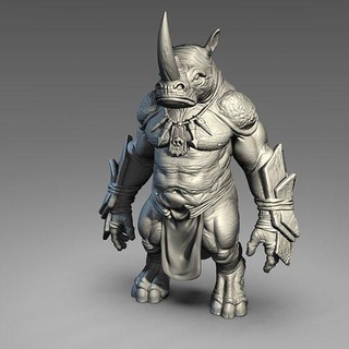 rhino warrior animal art sculpture printable print 3dprint sterling nature statue military person jungle forest cnc carving sculptures 3d print model - Mito3D