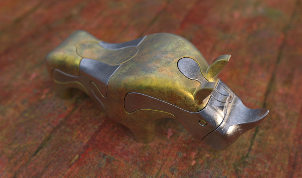 rhinoceros giochi-giocattoli di puzzle animali giocattolo hobby giochi i giocattoli rhino 3D print model - Mito3D