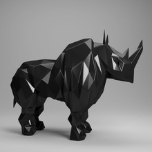 rhinocéros rhino les sauvage animal la nature imprimable d'impression imprimée statue art sculptures 3d print model - Mito3D