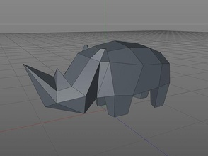 rinoceronte in polígonos geométrico resumen origami escultura estatua animal áfrica lowpoly arte esculturas 3d print model - Mito3D