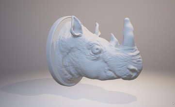 Nashorn Haken Haus auf die Jagd Proben sculpt - Zubehör Tiere 3d print model - Mito3D