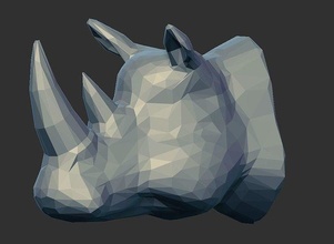 rhinocéros polygone stl Poligon poly maison décor 3d print model - Mito3D