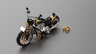 bike harleydavidson rhinogold jewellery otomotif rendering hobby diy automotive 3d print model - Mito3D