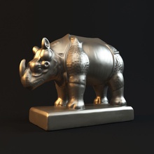 rhinoceros statue sculpture statuette figurine art character decor print 3dprint scan 3dscan figure printable myth religion culture mascot rhino sculptures 3d print model - Mito3D