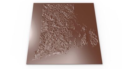 rhode ısland kabartma harita sanat ada rhodeisland Amerika united ulusal coğrafya devlet bölge rahatlama göster 3d yazıcı diğer ABD dünya bize 3d print model - Mito3D