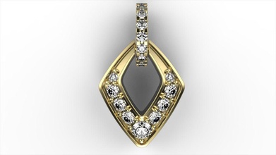 rombo forma pendente gemma gioiello prezioso oro gioielleria ciondoli 3d print model - Mito3D