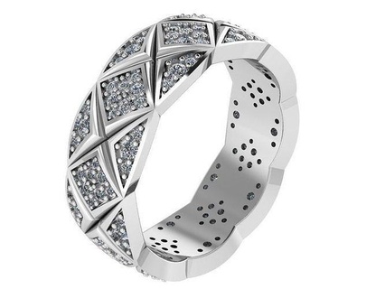 rombo struttura squillare 0772 oro diamante spianare gioielleria argento produzione moda design Fidanzamento gemma stampabile sterlina braccialetto cubano orecchino collana pendente anelli 3d print model - Mito3D