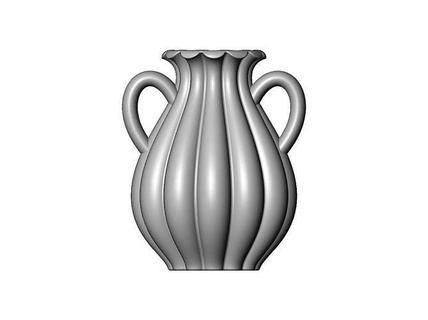 ribbed classic urn vase greek pottery decor decoration pot antique vintage carving cnc ornament plaster gypsum moldings relief printable 3d model art sculptures 3d print model - Mito3D