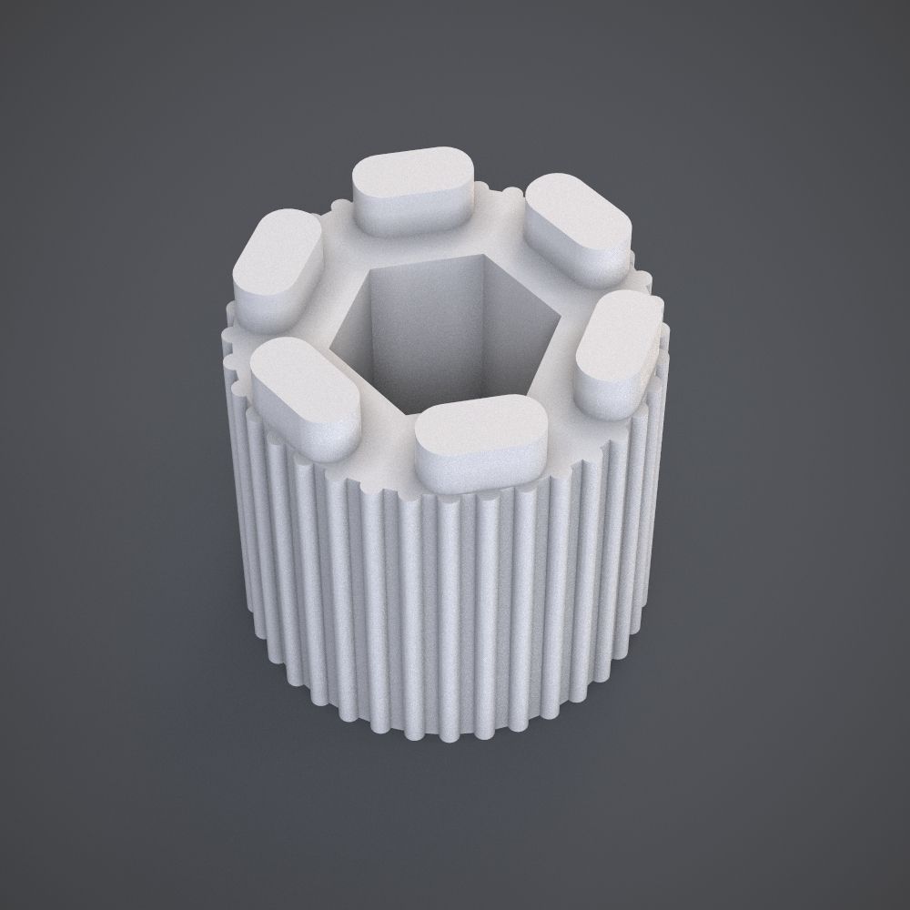 ribbed knob hobby-diy hollow diy small hobby mechanical parts 3D print model - Mito3D