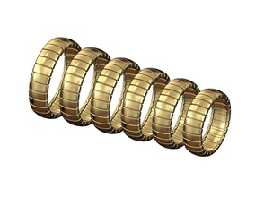 acanalado grande banda anillo hazme burbuja boda compromiso moda joyería joya imprimible oro plata libra esterlina lujo moderno sencillo ondulado serrado geométrico patrón anillos 3d print model - Mito3D