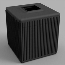ribbed tissue box houseware container recycling family storage functional decorative decor modern pretty bathroom bedroom kitchen desk furniture minimalist unique house 3d print model - Mito3D