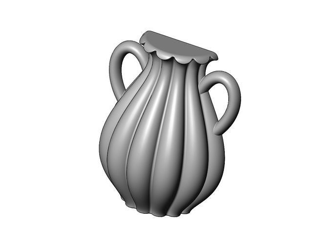 gerippt vase geformt mauer regal halterung konsole topf römisch griechisch architektonisch dekorativ ornament dekor cnc carving gips formteile linderung 3d modell druckbar haus 3D print model - Mito3D