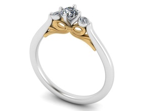 ribbon engagement ring 3dm stl render 3d print model rings jewelry precious luxury gem shining silver sterling diamond brilliant fashion beauty gold jewel printable 3d print model - Mito3D