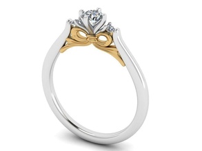 ruban engagement bague 3dm stl rendre 3d impression modèle anneaux bijou imprimable brillant diamant sterling blanc mode bijoux or 3d print model - Mito3D