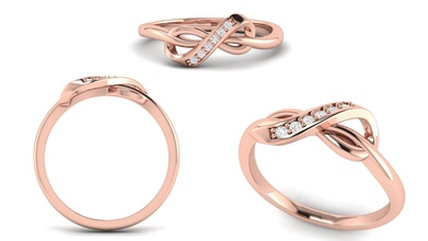 kurdele düğüm yüzük takı romantik evlilik nişan değerli platin gümüş yazdırılabilir sterlin altın moda Aşk sevgili elmas mücevher parlak parlıyor yüzükler 3d print model - Mito3D