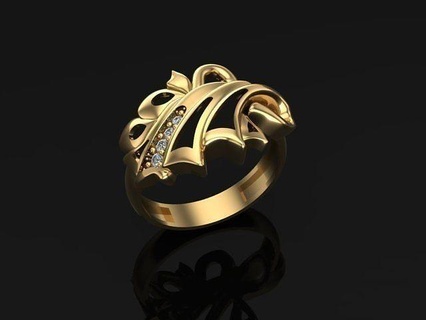Band Ring Schmuck Ringe Gold druckbar Diamant Silber Juwel Engagement Sterling Mode Hochzeit 3d print model - Mito3D