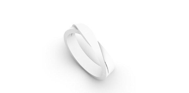 nastro squillare design argento oro stampato torcere strizzare 3d platino anelli gioielleria 3d print model - Mito3D