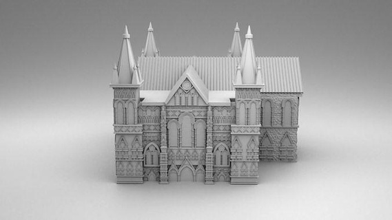 riches gothique maison médiéval bâtiments statues Colonnes sculpté stuc 3dprintmodel impression 3dprint 3d print model - Mito3D