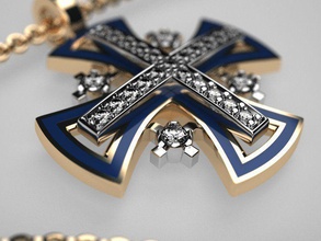 rich templar pilgrim cross enamel maltese medieval knightly knight masson order jewelry pendants photo replica 3d print model - Mito3D