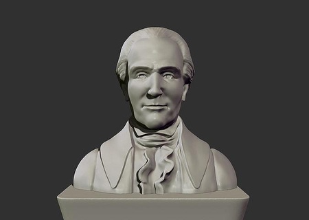 Richard Henry Lee pedestal escultura arte retrato mármore clássico estátua homem estatueta americano fracasso zbrush 3d esculturas 3d print model - Mito3D