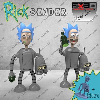 Rick bender futurama morty anime cerveza sanchez rodriguez mescolare crossover fan arte 3d print model - Mito3D