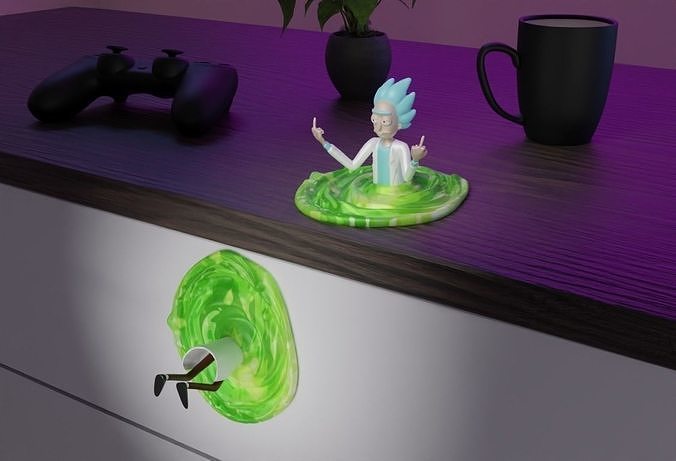 almiar sanchez medio dedo 1 loco genio multiverso pepinillo plumbus minúsculo schwifty anatomía parque meeseeks pájaro Morty abuelo portal pistola juegos juguetes 3D print model - Mito3D