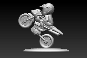 coureur modèle de l'impression 3d art figure la roue caractère vélo rider imprimable sculptures 3d print model - Mito3D